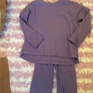 Cat & Jack Lavender Ribbed Kids Pajama Set